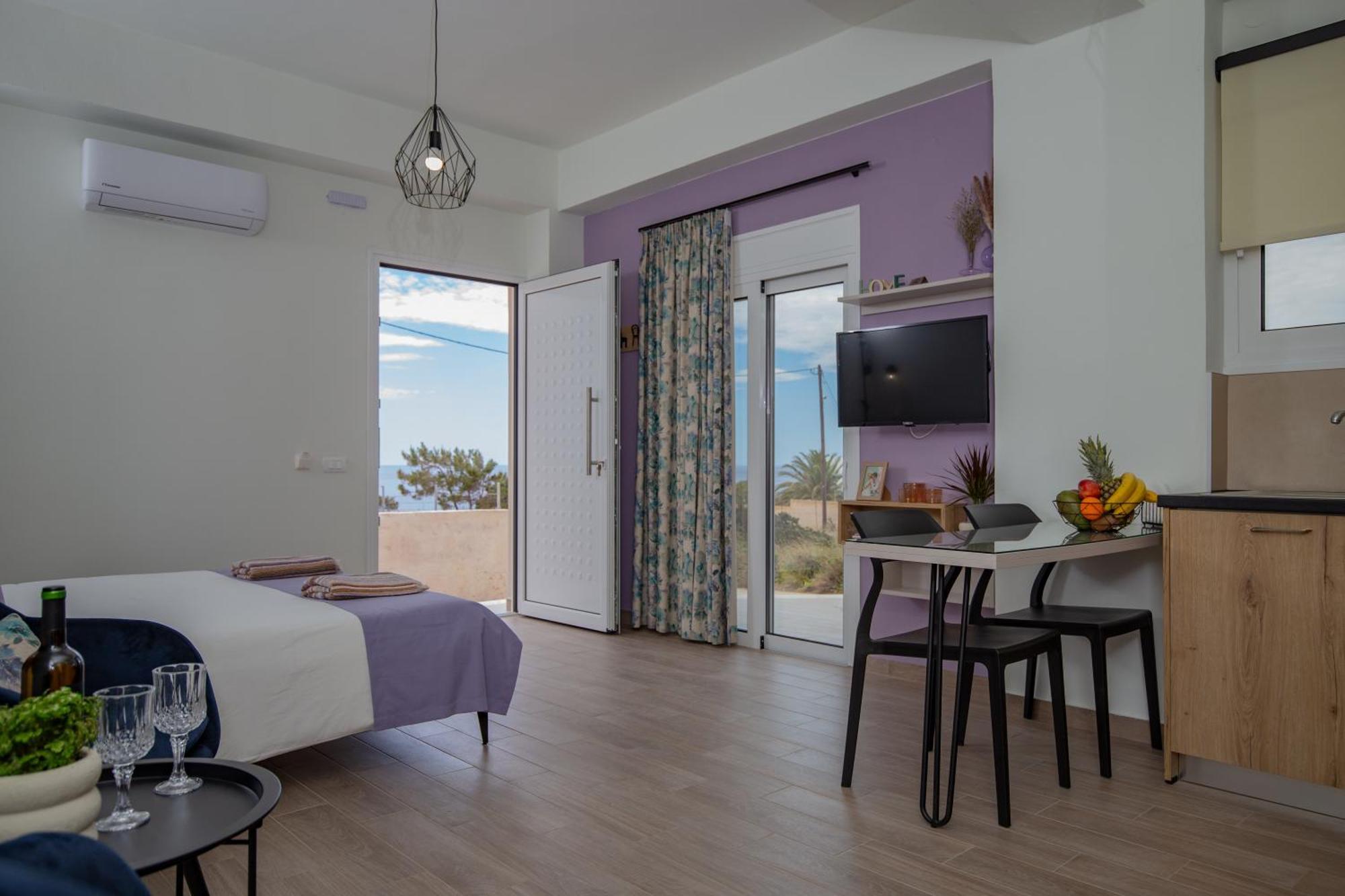 Studio Athena With Panoramic View Of Makrygialos Pilalimata Luaran gambar